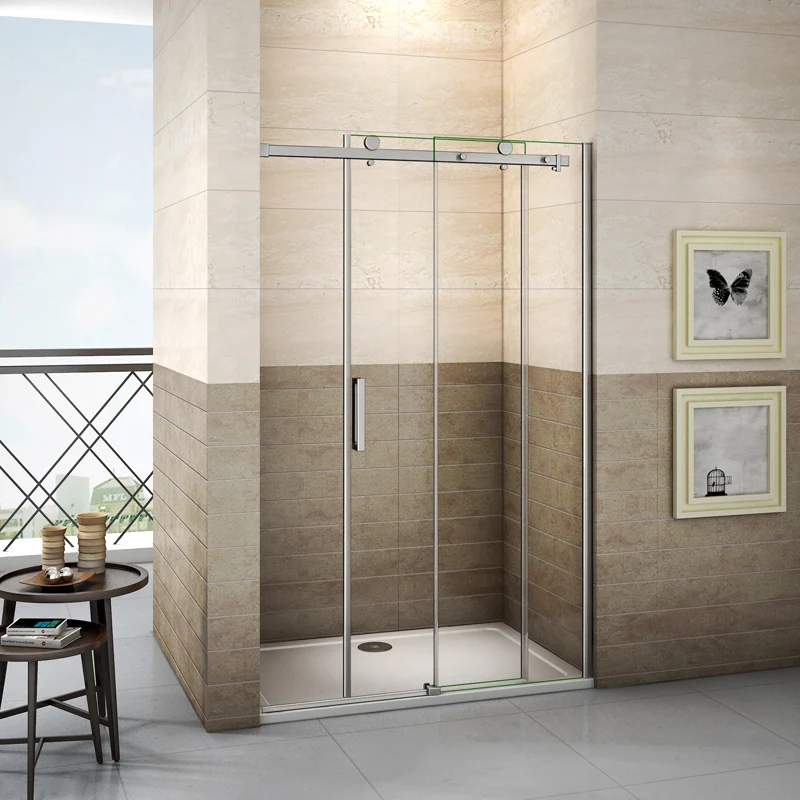Aica porte de douche coulissante 140x195cm, paroi de douche, 8mm verre trempé anticalcaire,140x90cm receveur inclus p-3