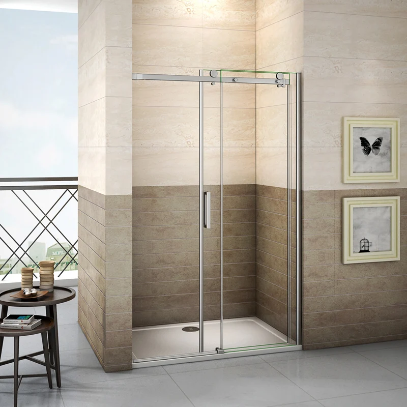 Aica porte de douche coulissante 140x195cm, paroi de douche, 8mm verre trempé anticalcaire,140x90cm receveur inclus p-3