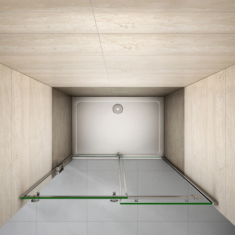 Aica porte de douche coulissante 140x195cm, paroi de douche, 8mm verre trempé anticalcaire,140x90cm receveur inclus p-3