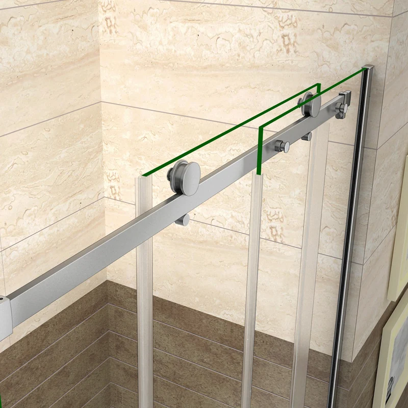 Aica porte de douche coulissante 140x195cm, paroi de douche, 8mm verre trempé anticalcaire,140x90cm receveur inclus p-3