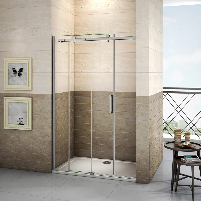 Aica porte de douche coulissante 120x195cm, paroi de douche, 8mm verre trempé anticalcaire,120x80cm receveur inclus p-3