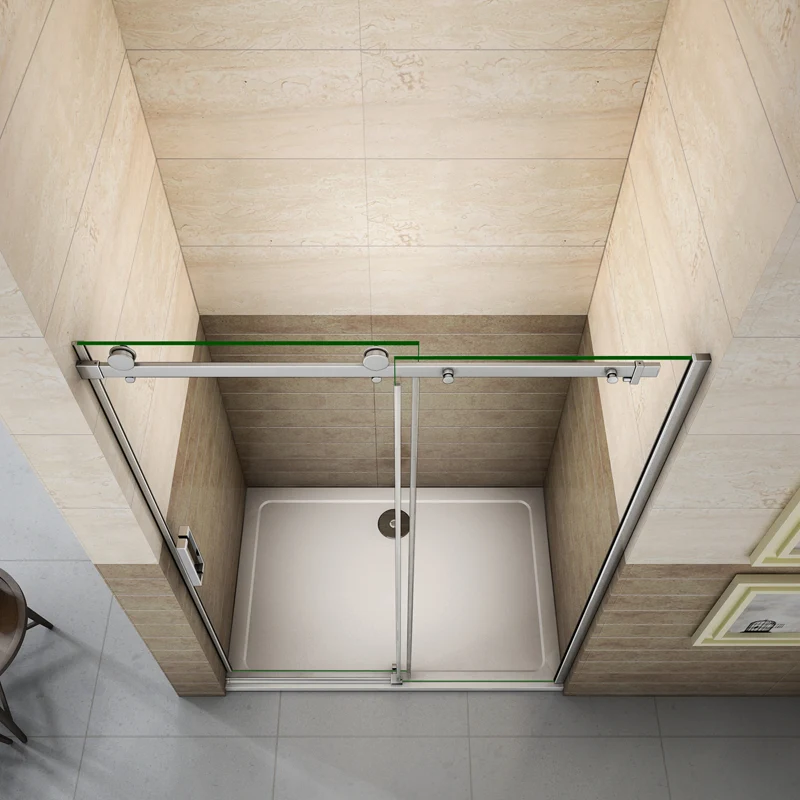 Aica porte de douche coulissante 120x195cm, paroi de douche, 8mm verre trempé anticalcaire,120x80cm receveur inclus p-3