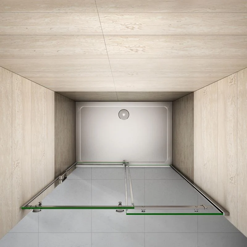Aica porte de douche coulissante 110x195cm, paroi de douche, 8mm verre trempé anticalcaire,110x80cm receveur inclus p-3
