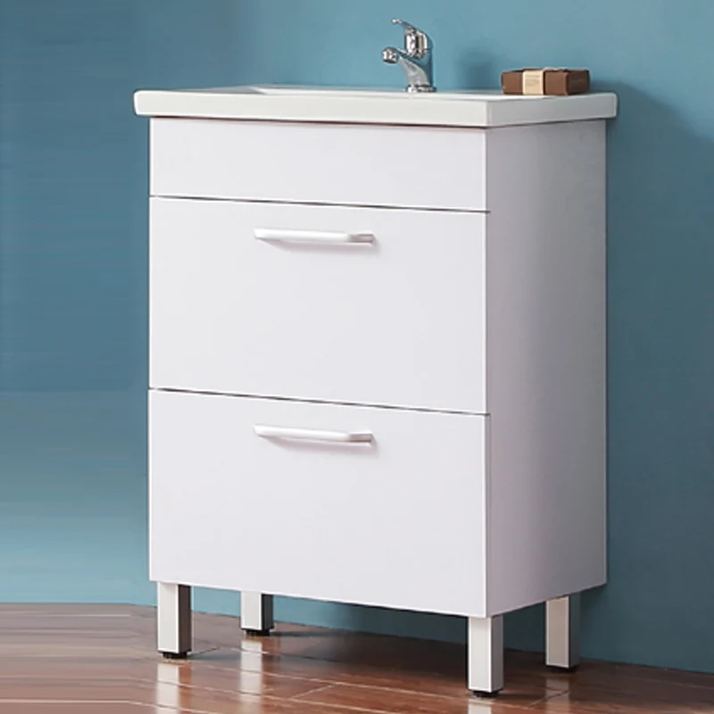 Meuble de salle de bain, Meuble sous vasque sur pieds 2 tiroirs Anlovi / Coeur Bleu 58cm