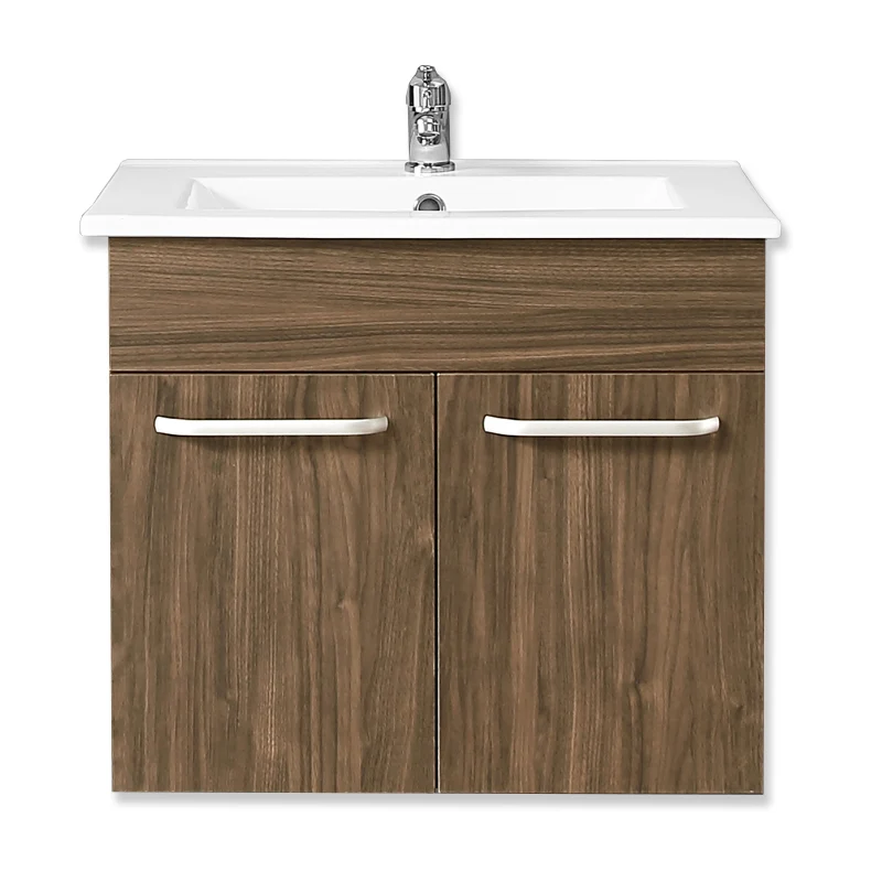 Meuble de salle de bain, Meuble de rangement avec lavabo, Meuble sous vasque suspendu, modèle Anlo double ou coeur bleu, 58 cm