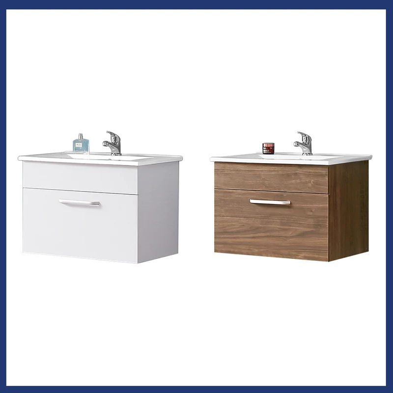 Meuble de salle de bain Meuble sous vasque suspendu 1 tiroir 58 cm+Vasque