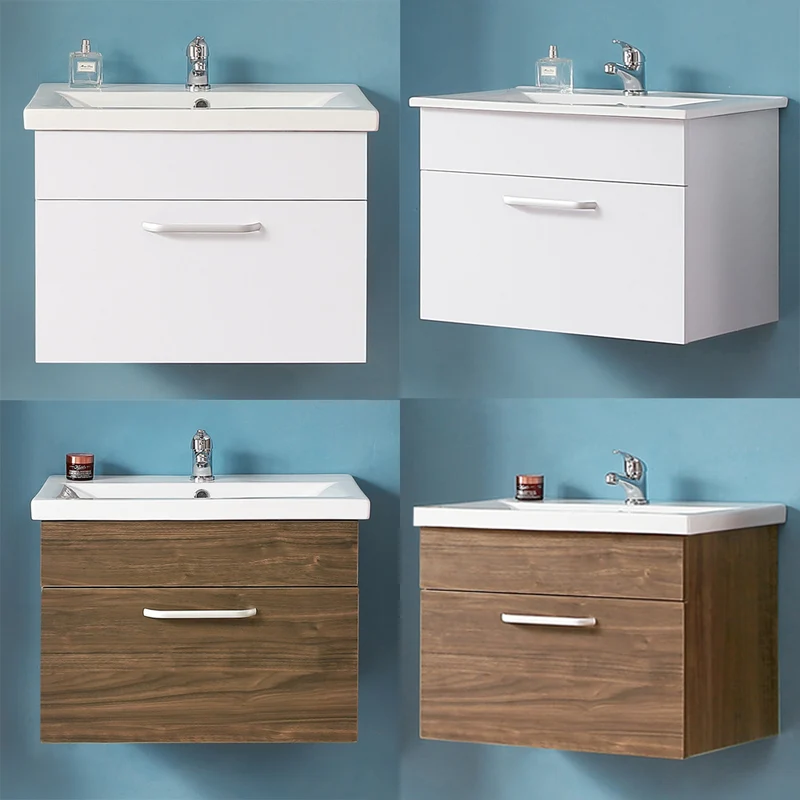 Meuble de salle de bain Meuble sous vasque suspendu 1 tiroir 58 cm+Vasque