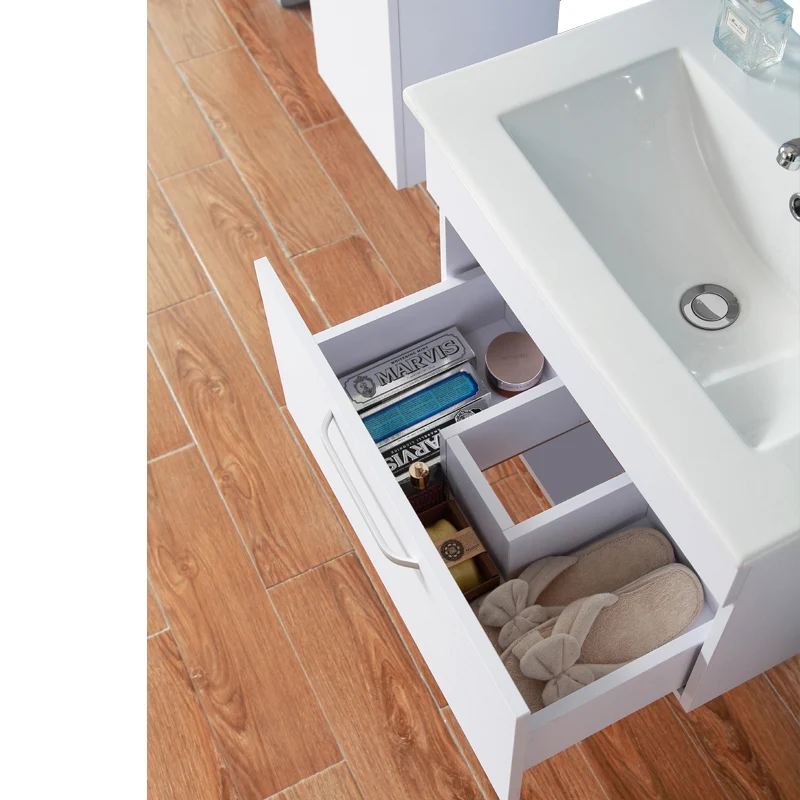 Meuble de salle de bain Meuble sous vasque suspendu 1 tiroir 58 cm+Vasque