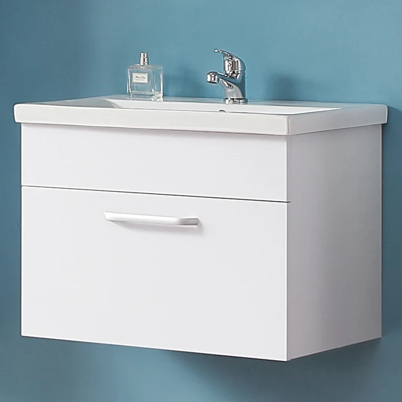 Meuble de salle de bain Meuble sous vasque suspendu 1 tiroir 58 cm+Vasque