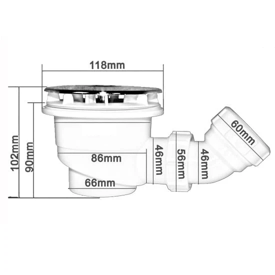 Aica bonde de receveur bonde de douche 90 mm avec le siphon 90cm bonde de douche haut débit extra plate couverture chromé diamètre 90mm