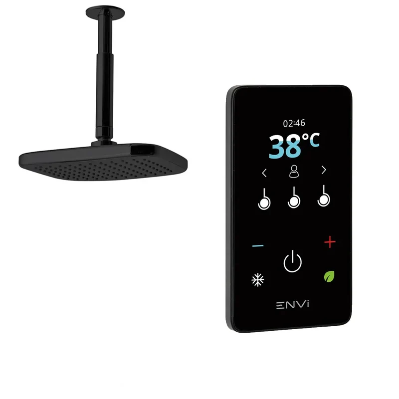 Triton ENVi Electric 10.5.0kW Shower with Fixed Head - Black