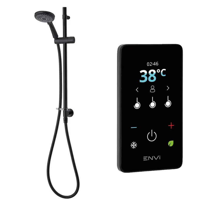 Triton ENVi Electric 9.0KW Shower with Rail Kit - Black