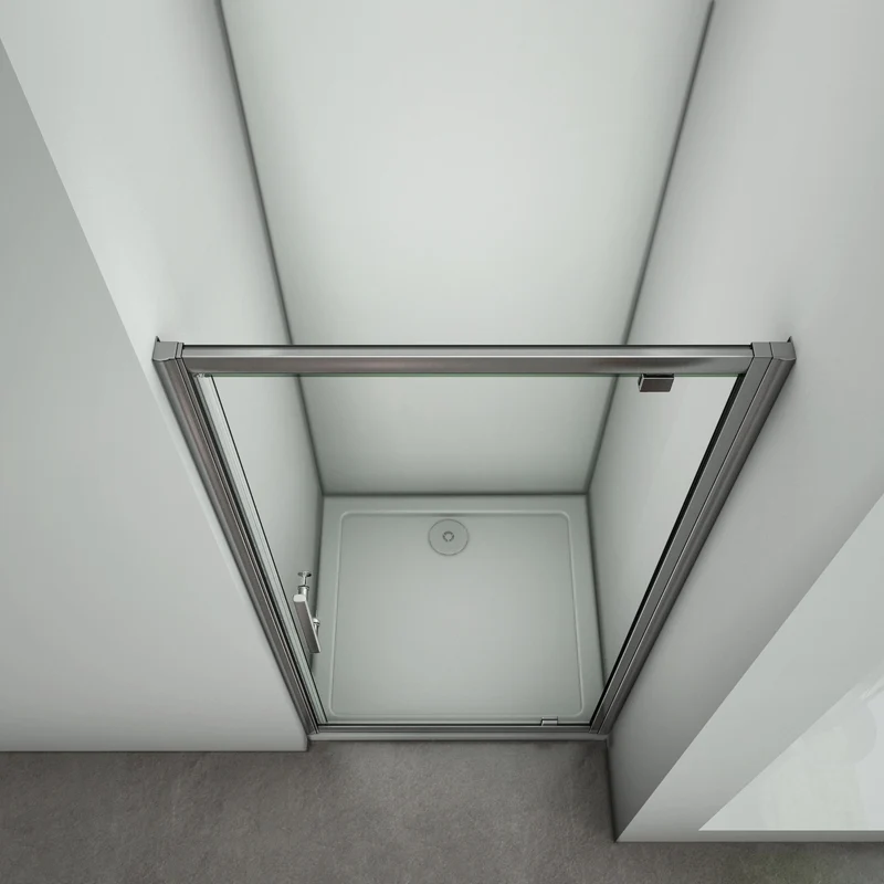 Aica porte de douche pivotante,paroi de douche,76/80/90x185cm, installation en niche,poignée inox,verre 6mm,sans receveur