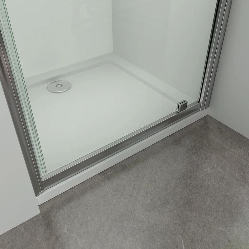 Aica porte de douche pivotante,paroi de douche,76/80/90x185cm, installation en niche,poignée inox,verre 6mm,sans receveur