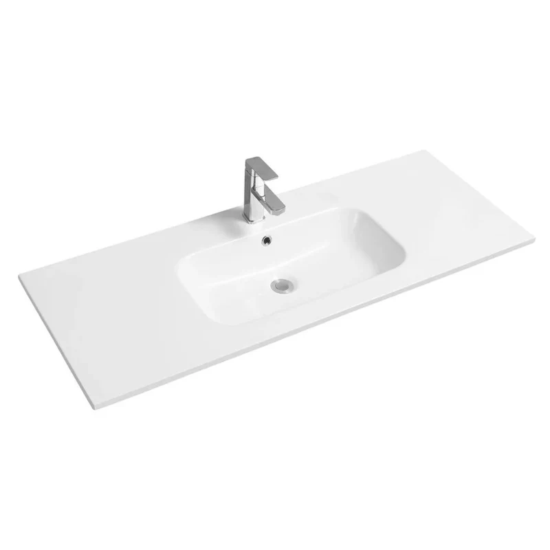 Milan Set On 1200mm Single Bowl Ceramic Basin 1 Taphole