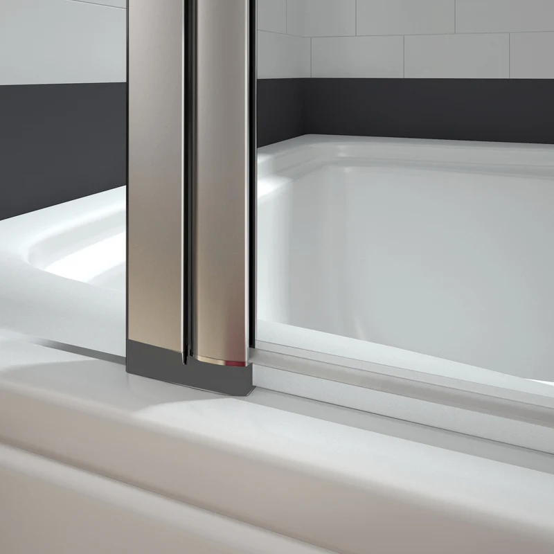 Aica 100x140cm pare baignoire pivotant 180°,écran de baignoire, 5mm verre trempé , porte-serviette