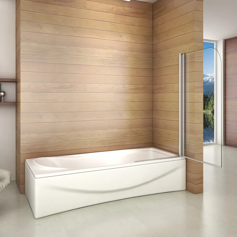 Aica pare baignoire pivotant 180° 700x1300x5mm porte de baignoire, écran de baignoire, 5mm verre trempé anticalcaire