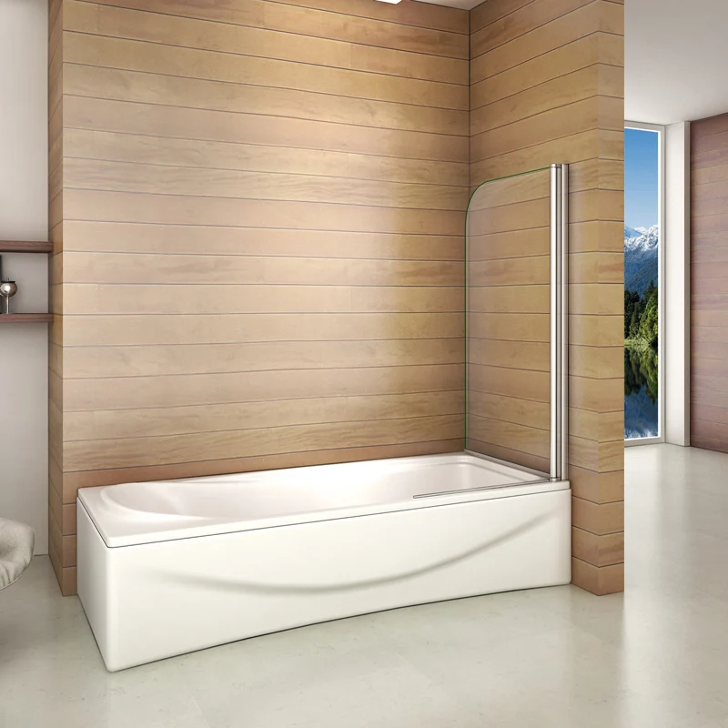 Aica pare baignoire pivotant 180° 700x1300x5mm porte de baignoire, écran de baignoire, 5mm verre trempé anticalcaire