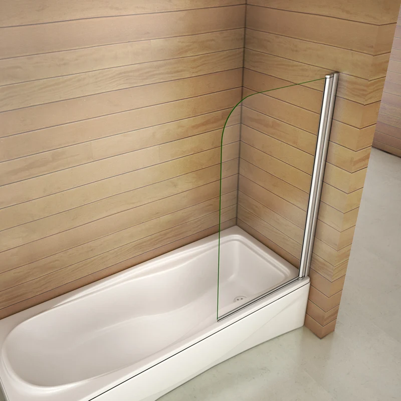 Aica pare baignoire pivotant 180° 700x1300x5mm porte de baignoire, écran de baignoire, 5mm verre trempé anticalcaire
