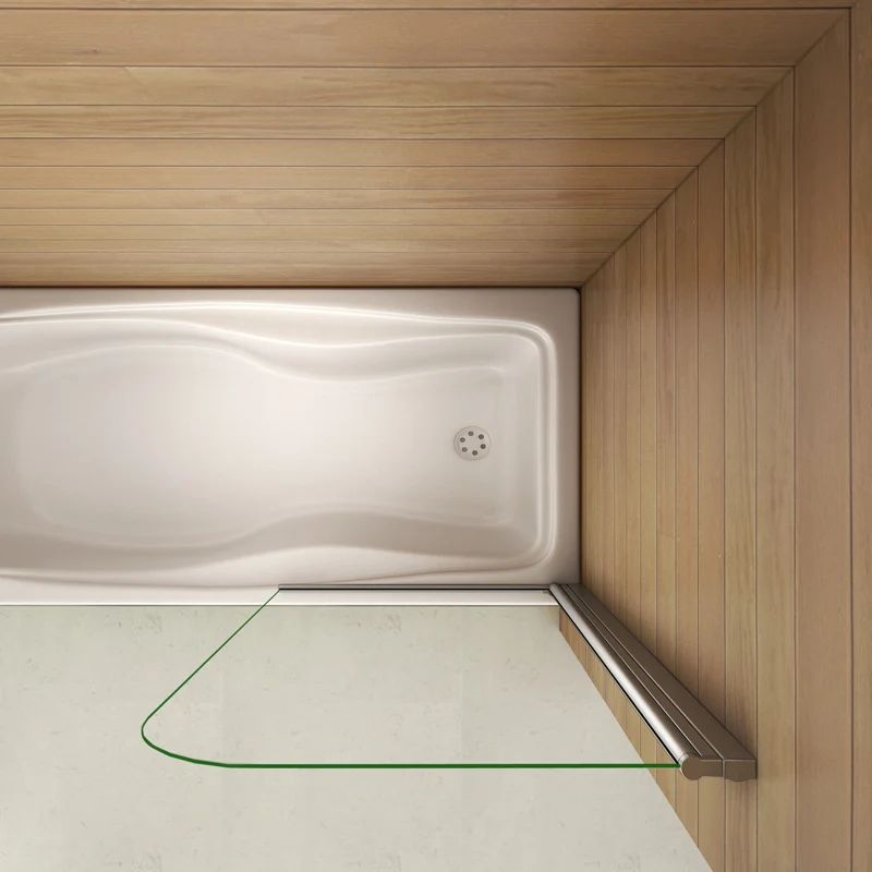 Aica pare baignoire pivotant 180° 700x1300x5mm porte de baignoire, écran de baignoire, 5mm verre trempé anticalcaire