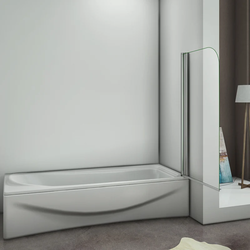 Aica pare baignoire pivotant 180° 800x1400x6mm porte de baignoire, écran de baignoire, 6mm verre trempé anticalcaire