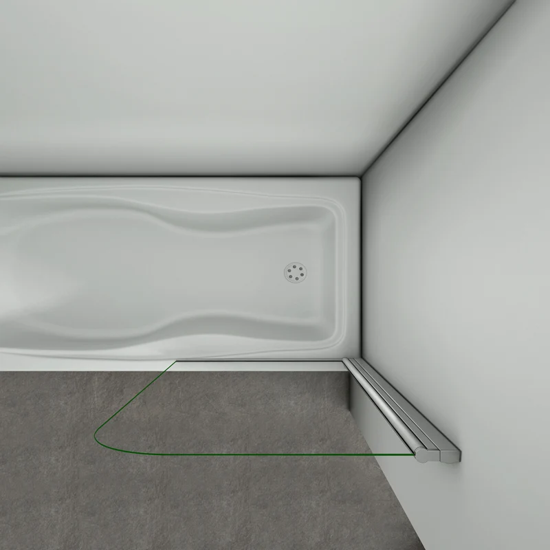 Aica pare baignoire pivotant 180° 800x1400x6mm porte de baignoire, écran de baignoire, 6mm verre trempé anticalcaire