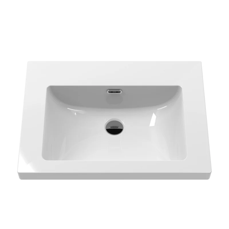 Classique 600mm Wall Hung Vanity Unit With 1 Drawer With Contemporary Basin - Satin Soft Black
