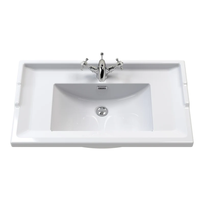 Classique 600mm Floor Standing Vanity Unit With 2 Doors With Traditional Basin - Satin Grey