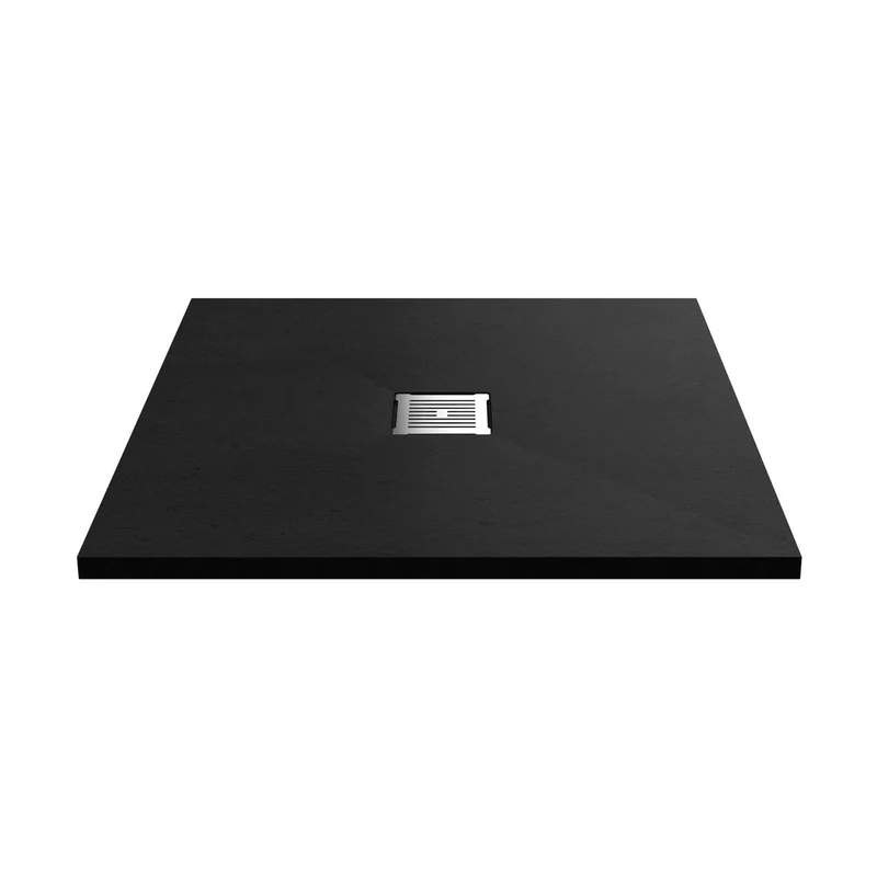 Hudson Reed Slim Square Trays Square Shower Tray 900 X 900mm Contemp Black Slate Acrylic Capped Abs Caco3 And Pu