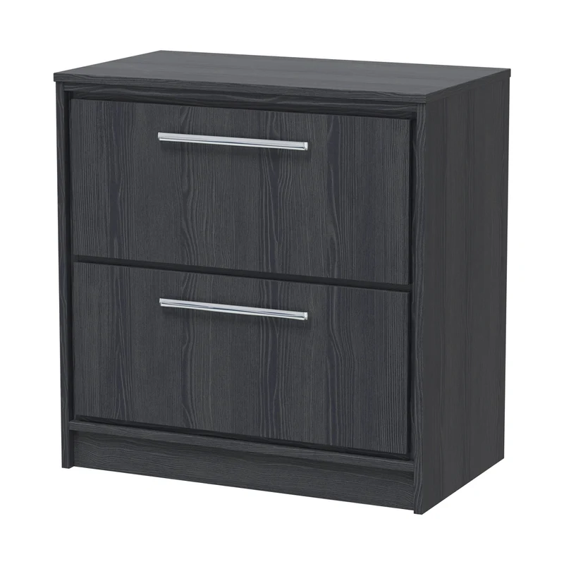 Hudson Reed Lille 800mm Floor Standing 2-drawer Vanity With Worktop Contemp Graphite Grey Woodgrain MFC Textured Woodgrain 818x805x460mm