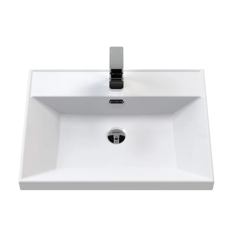 Classique 600mm Floor Standing Vanity Unit With 2 Doors With Thin Edge Ceramic Basin - Satin Green