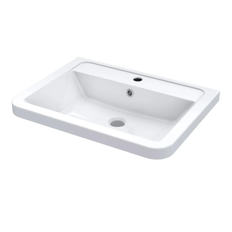 Nuie 1 Tap Hole 600mm Ceramic Curved Basin