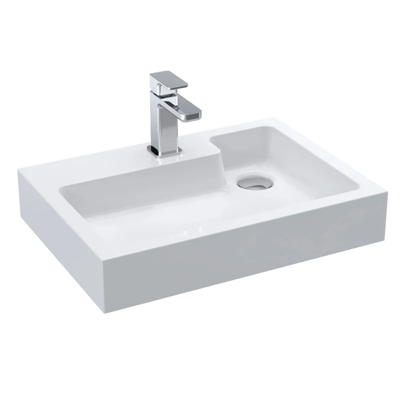 Nuie 1 Tap Hole 500mm Polymarble L-Shaped Basin