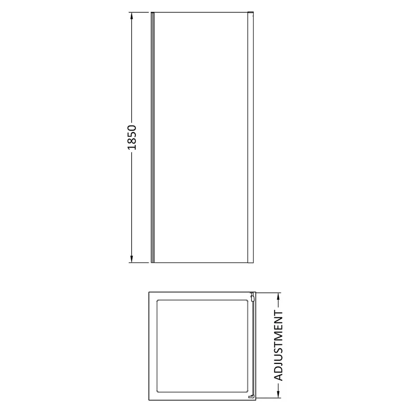 Nuie Rene 900mm Side Panel - Polished Chrome