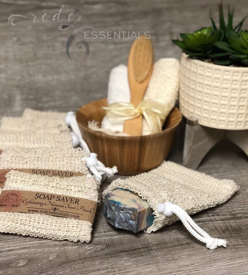 Natural Sisal Soap Saver Pouch | Exfoliating Soap Bag