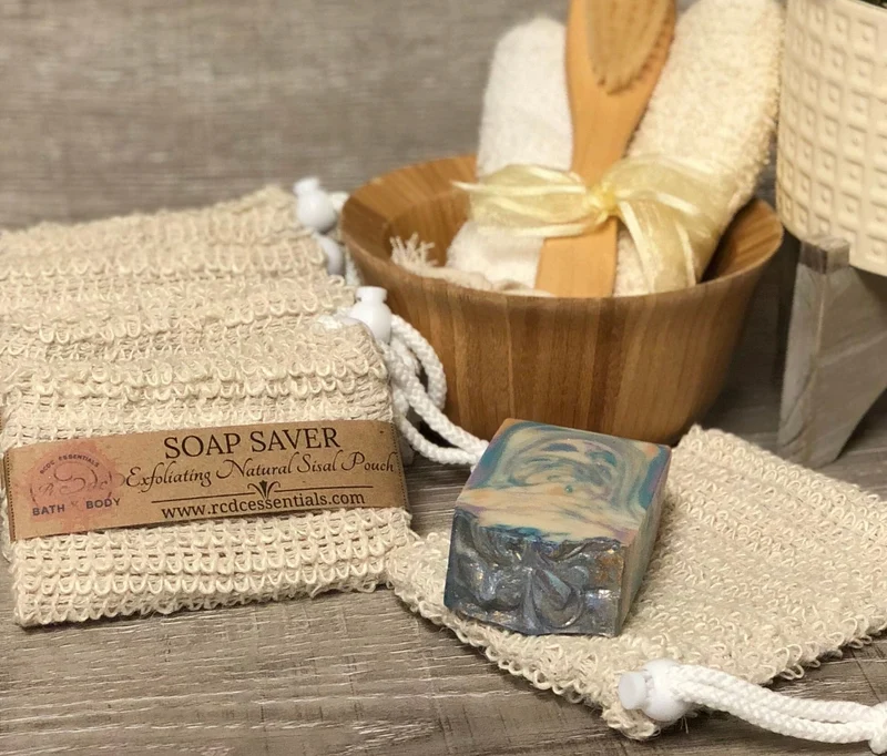 Natural Sisal Soap Saver Pouch | Exfoliating Soap Bag