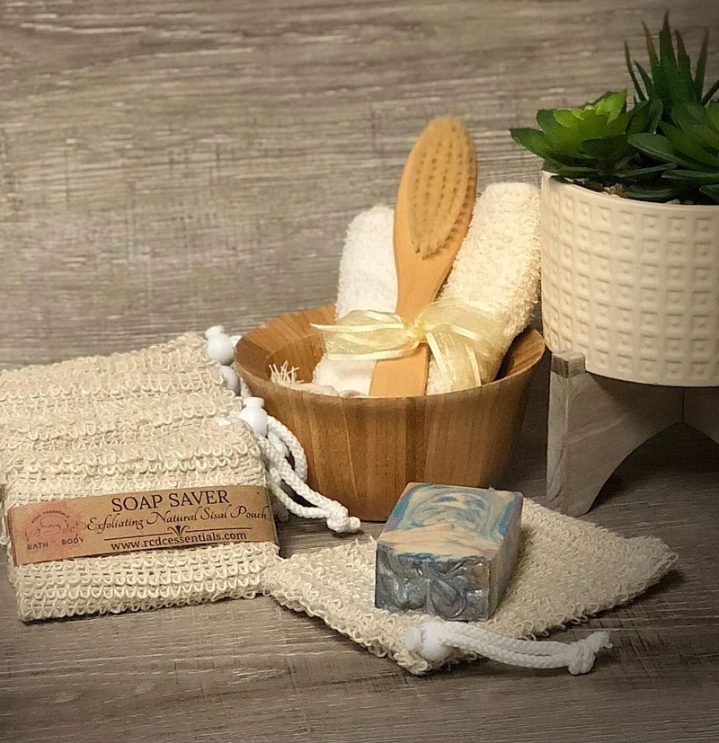 Natural Sisal Soap Saver Pouch | Exfoliating Soap Bag