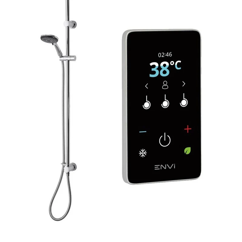 Triton ENVi 9.0kW Thermostatic Electric Shower With Ceiling Fed Kit - Silver