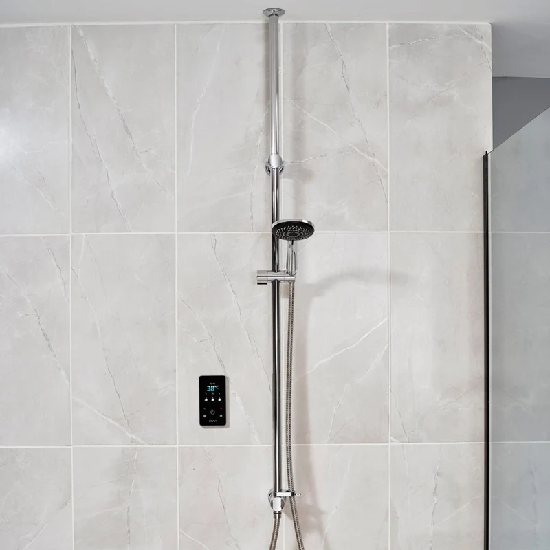 Triton ENVi 9.0kW Thermostatic Electric Shower With Ceiling Fed Kit - Silver