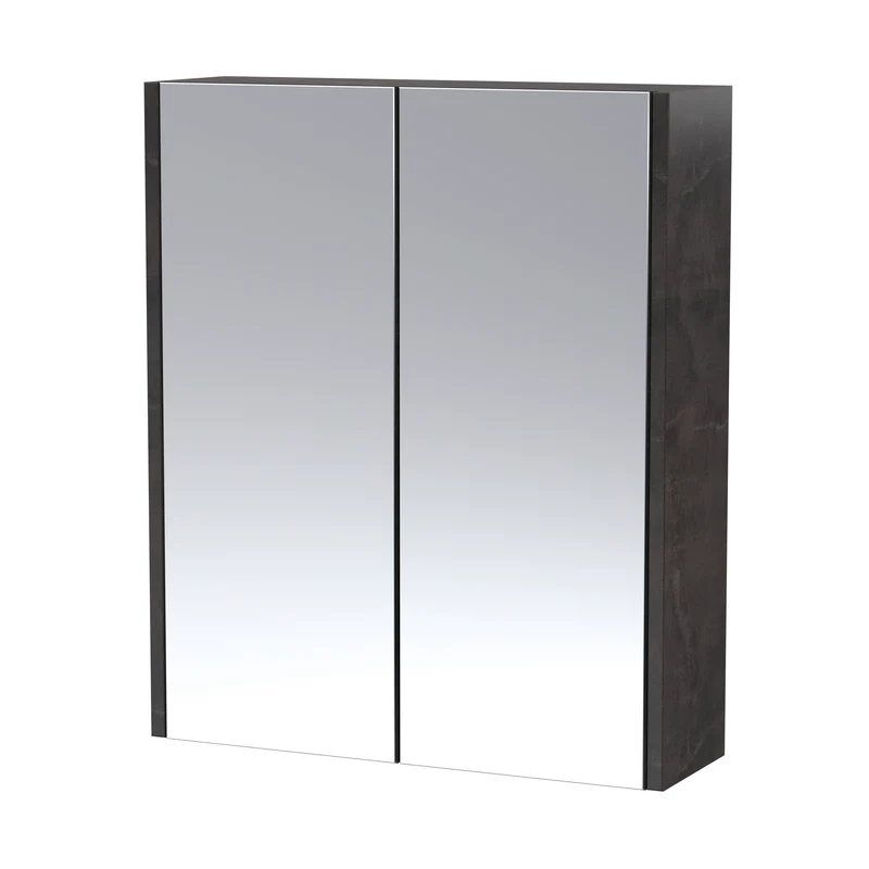 Juno 600mm Mirror Cabinet - Metallic Slate Matt