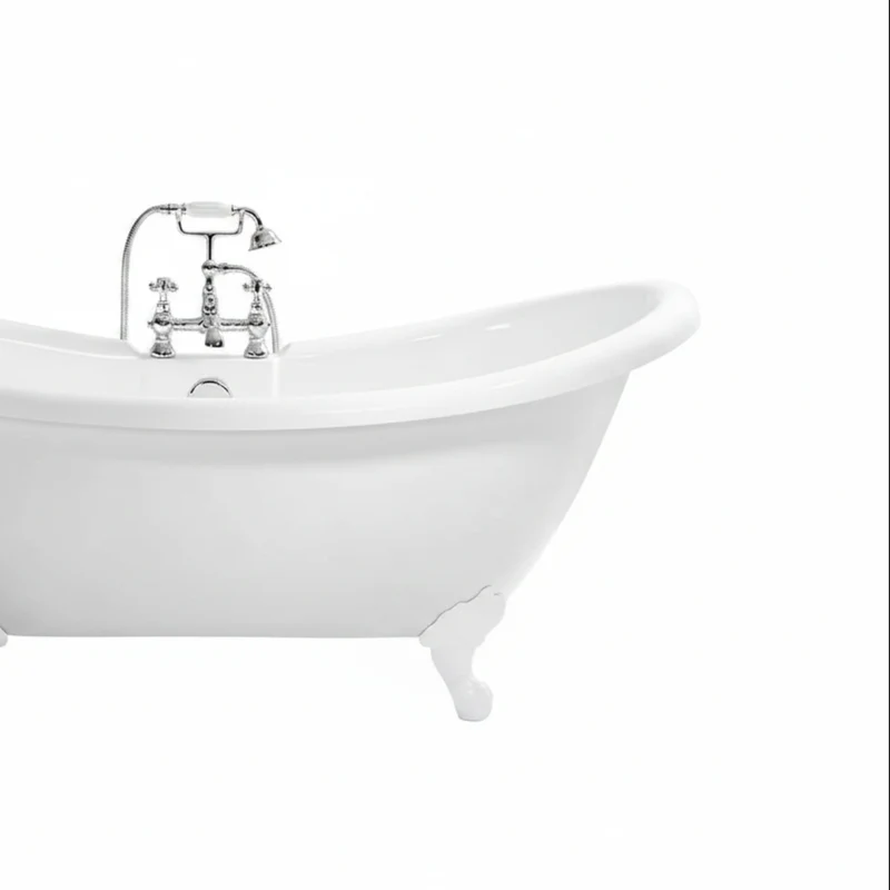 Traditional English Balmoral Double Ended Slipper Bath & White Feet