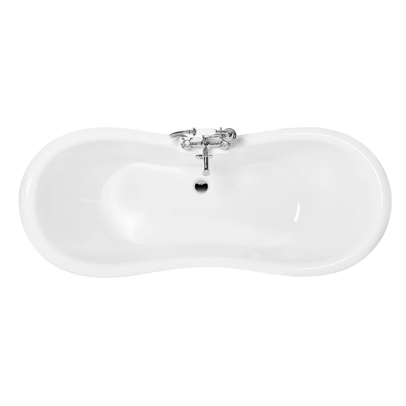 Traditional English Balmoral Double Ended Slipper Bath & Black Feet