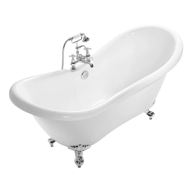 Traditional English Balmoral Double Ended Slipper Bath & Chrome Feet
