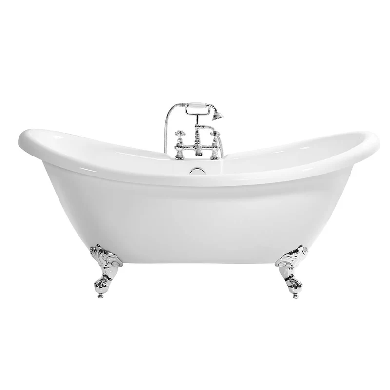 Traditional English Balmoral Double Ended Slipper Bath & Chrome Feet