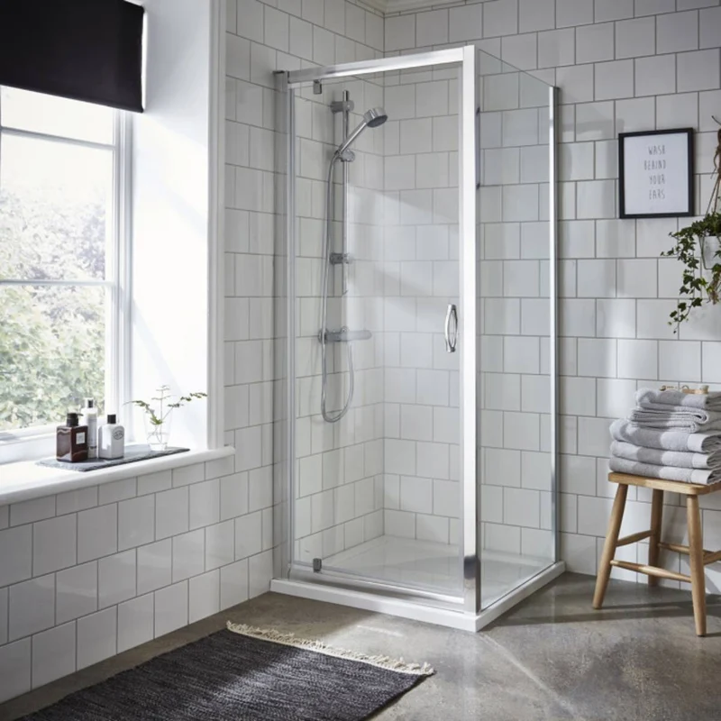 Nuie Ella 800mm Side Panel - Satin Chrome