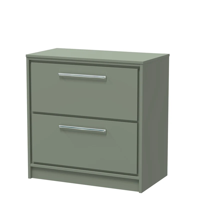 Lille 800mm Floor Standing 2 Drawer Vanity Unit & Worktop - Fern Green Matt
