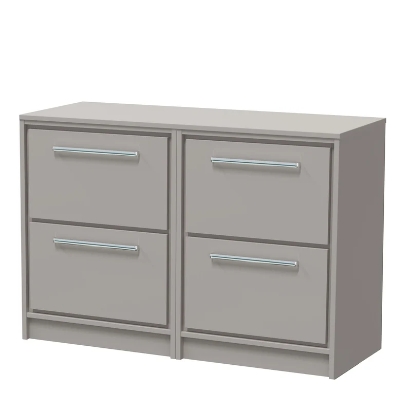 Lille 1200mm Floor Standing 4 Drawer Vanity Unit & Worktop - Pebble Grey Matt