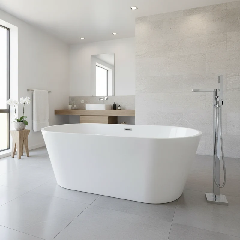 Cancun 1700mm Freestanding Air Spa Bath with Soho Bath Shower Mixer