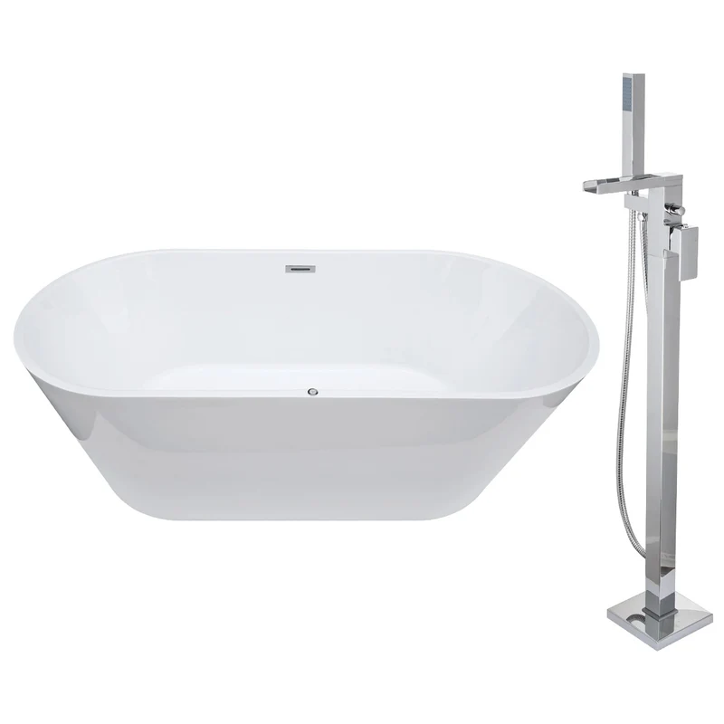Cancun 1700mm Freestanding Air Spa Bath with Soho Bath Shower Mixer