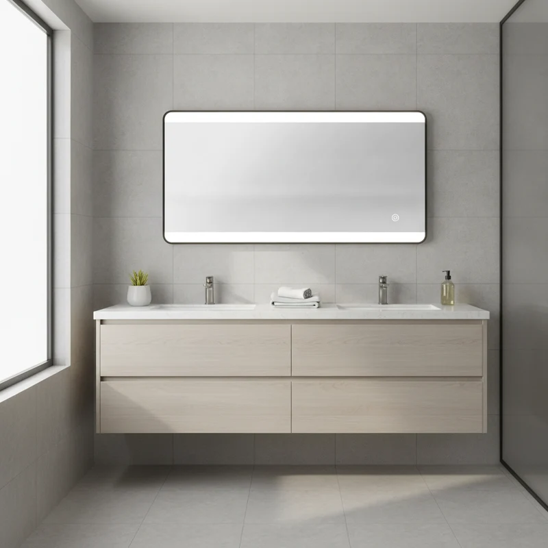 Noir Frosted Frame 1200mm x 600mm Backlit Mirror with Colour Change